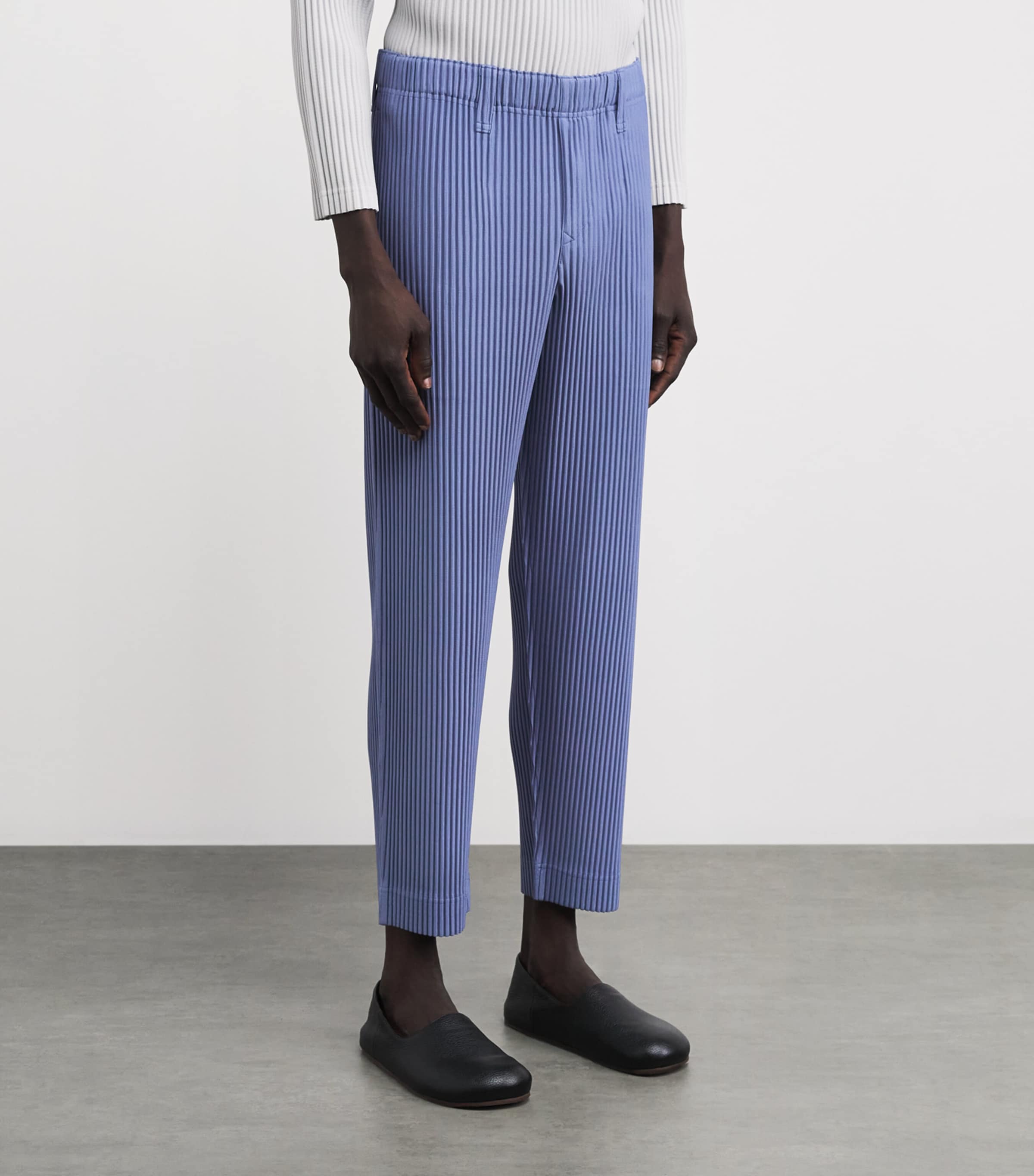 Homme Plissé Issey Miyake Mens Pleated Straight Trousers Manarola Wal Vlt Image 4