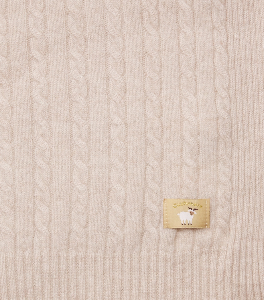 Purebaby Cashmere Cable-Knit Blanket Cmlme Camel Melange Image 3