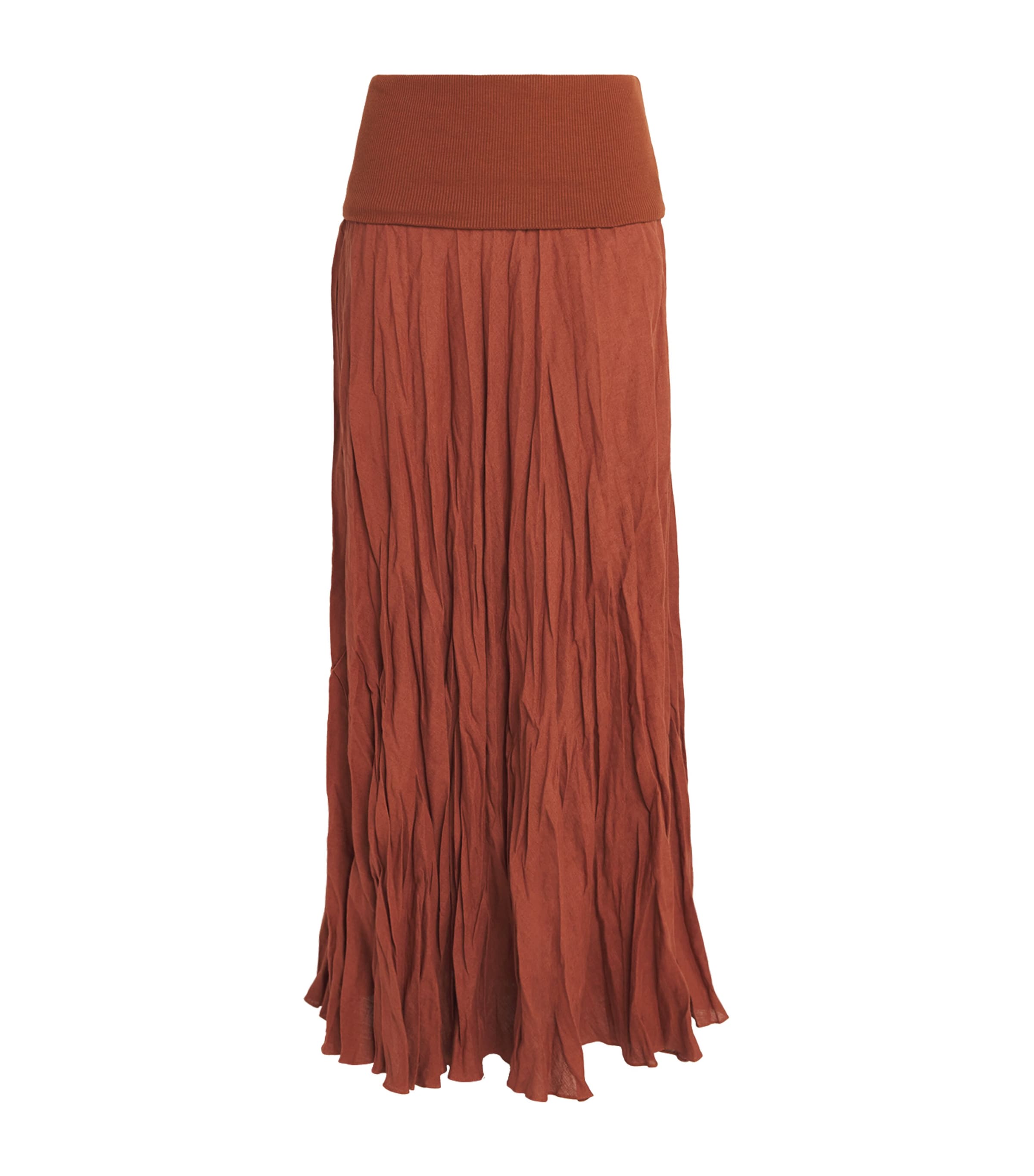 Johanna Ortiz Light And Sound Hybrid Maxi Skirt In Brown