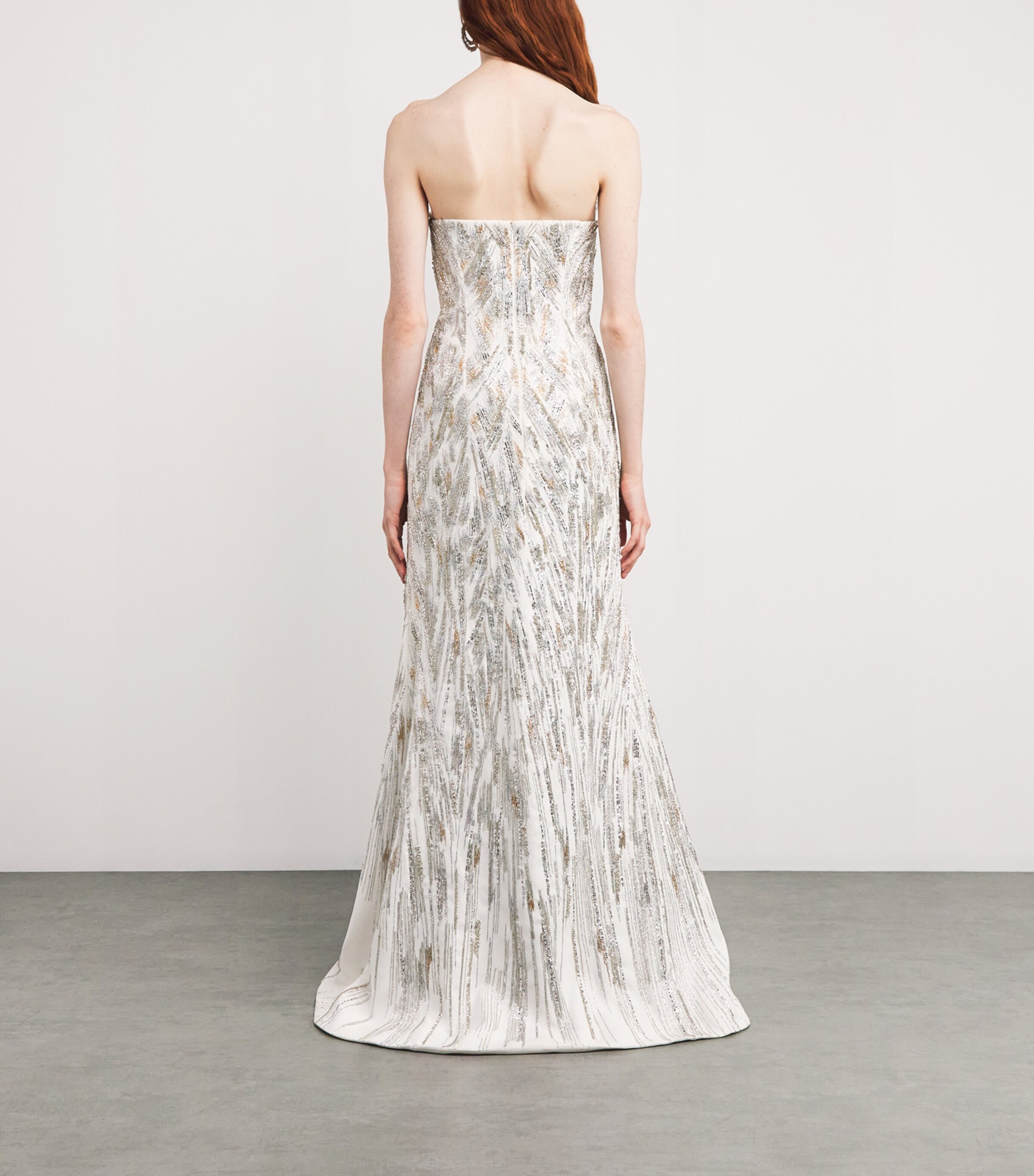 Beaded The Linear Glistening Gown WHITE Image 3