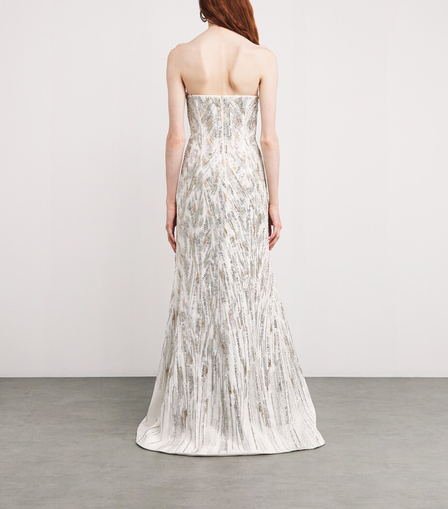 Beaded The Linear Glistening Gown WHITE Image 3