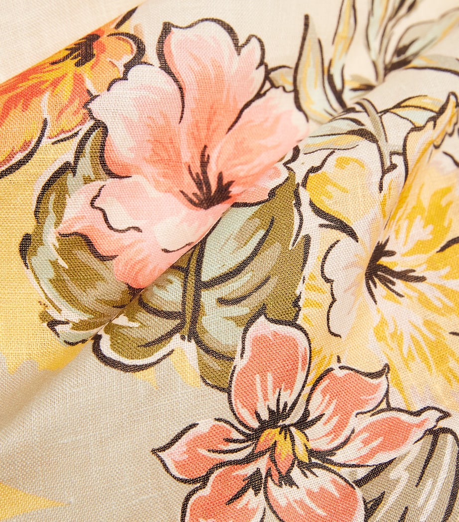 Linen Nautrical Map Print Midi Dress NAUTICAL MAP Image 5