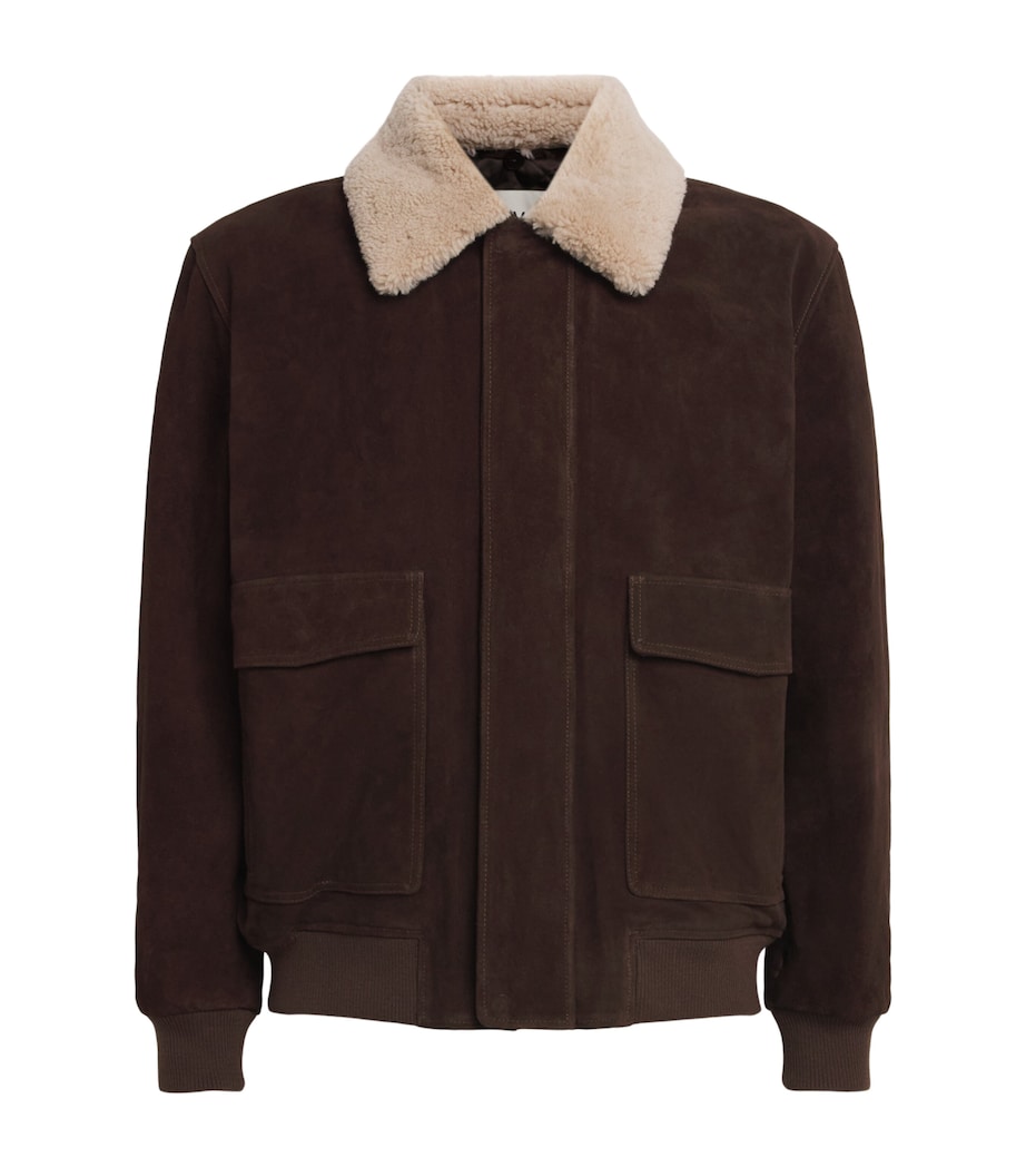 Arma Mens Suede Bari Jacket Charcoal Brown Image 1