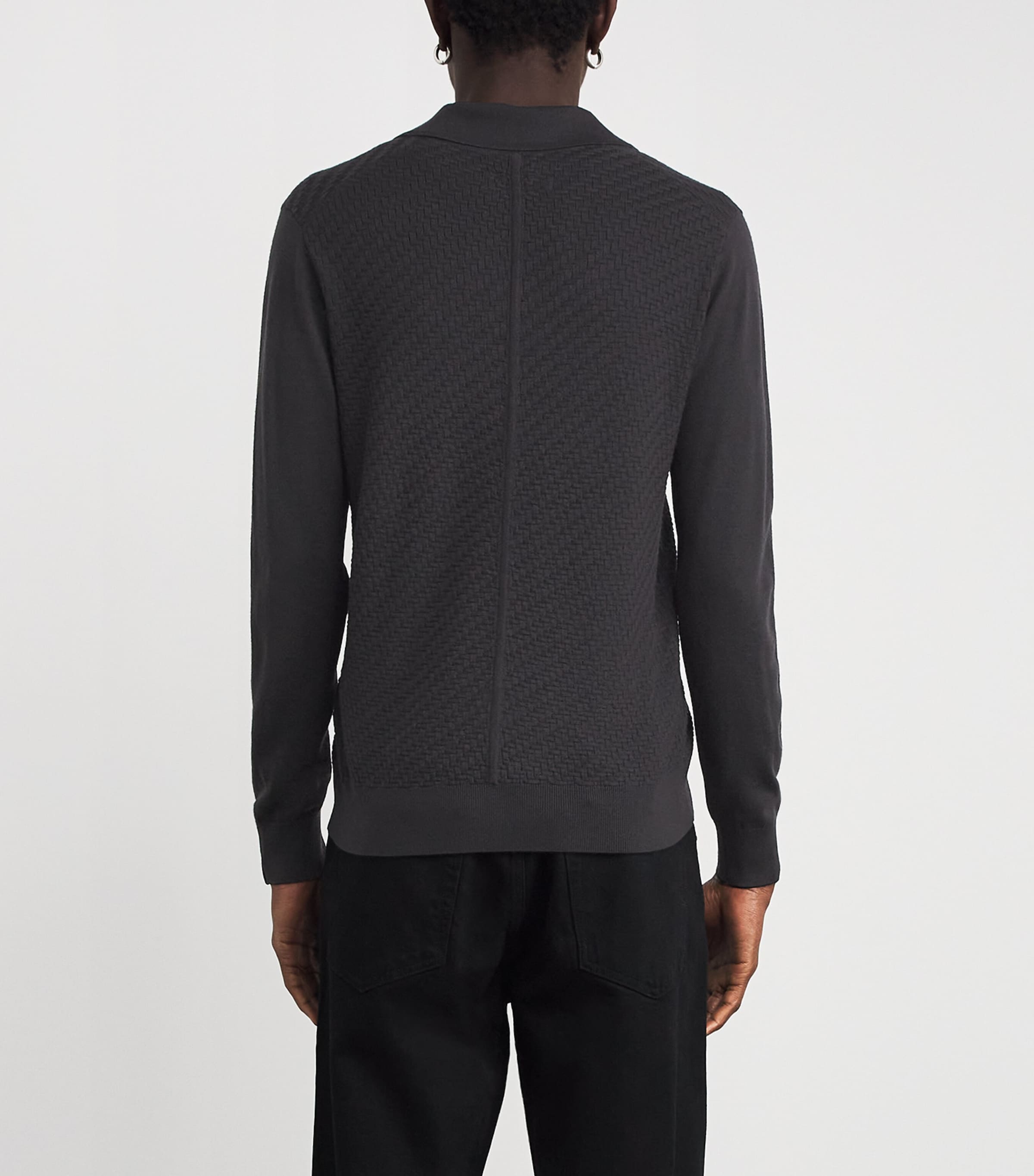 Wool Johnny Collar Polo Shirt WSHBK Image 4