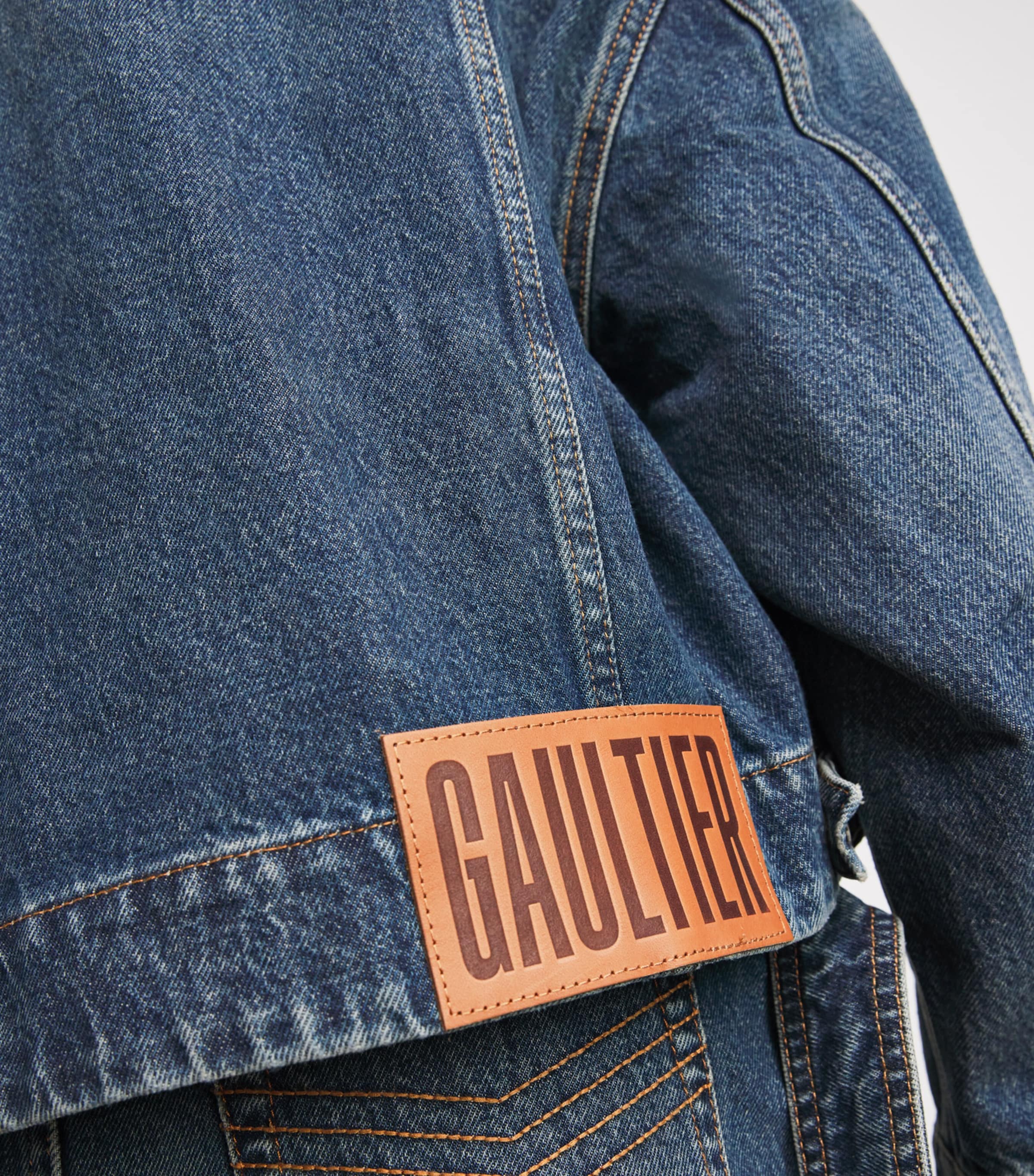 Jean Paul Gaultier Womens Hooded Double-Layer Denim Jacket Vintageblue Image 6