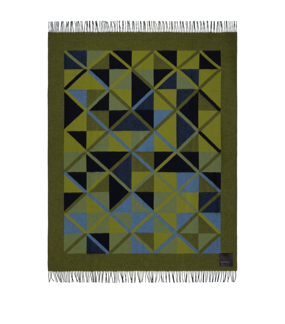 Begg x Co Cashmere Dallas Marquet Throw (140cm x 180cm) Bamboo Blue Image 1