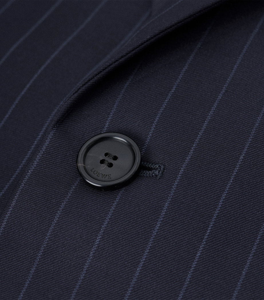 Pinstripe Exaggerated-Sleeve Blazer NAVY/GREY Image 6