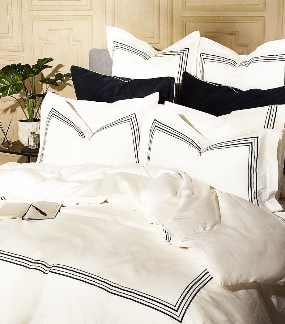 Mayfair Piped Pillowcase Pair (50cm x 75cm) BLACK/CREAM Image 3