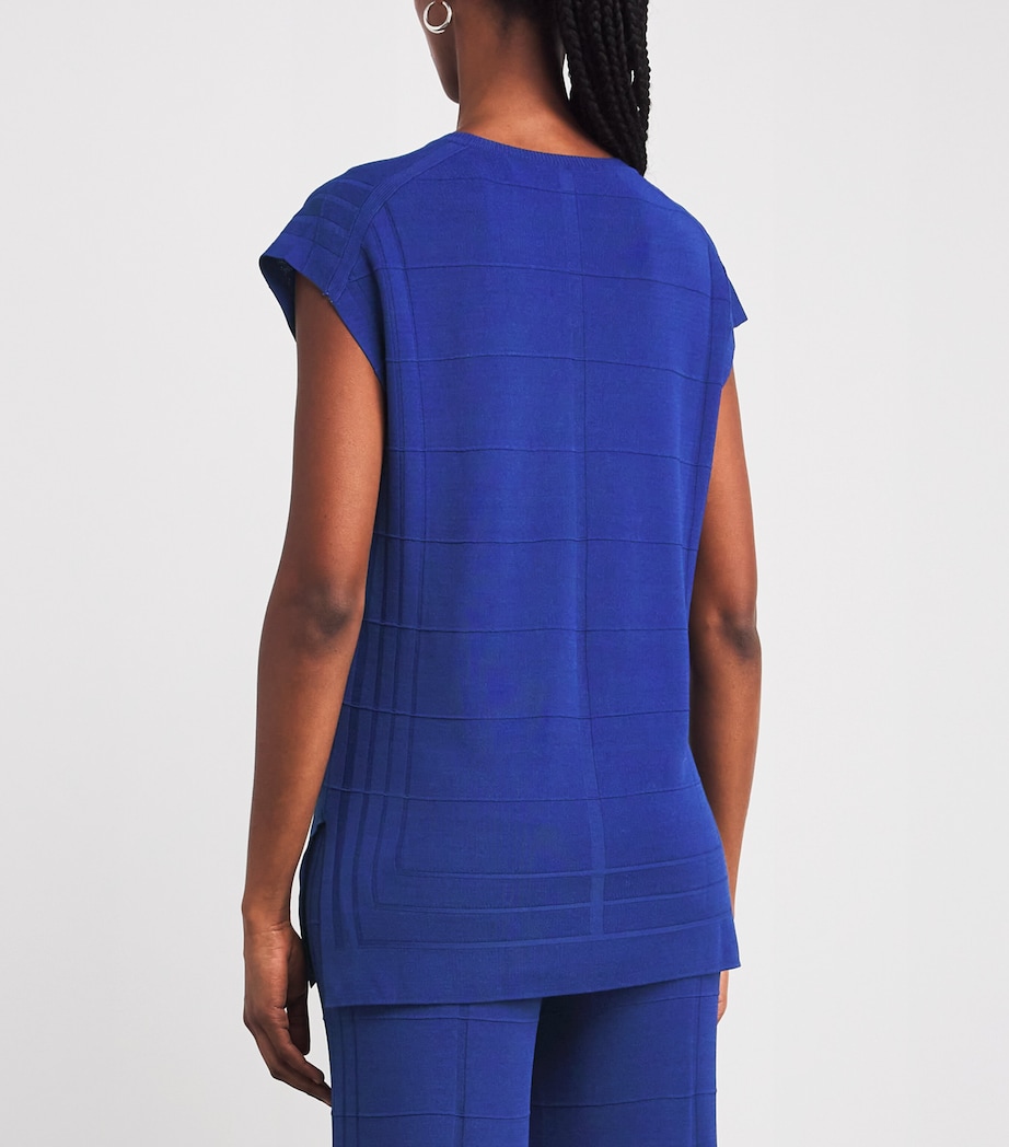 Grid Knit Tank Top COBALT Image 4