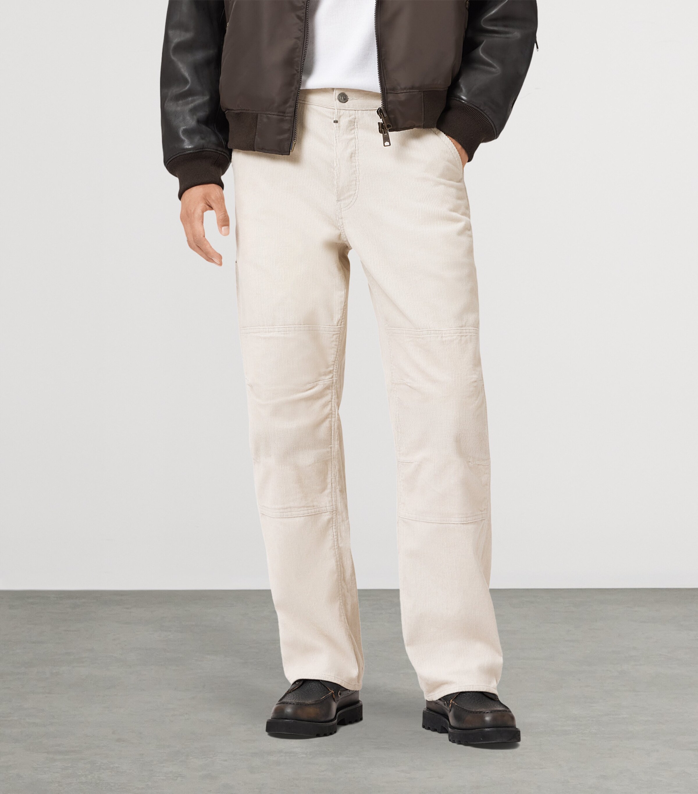 Corduroy Mullen Carpenter Trousers CREAM TAUPE Image 6