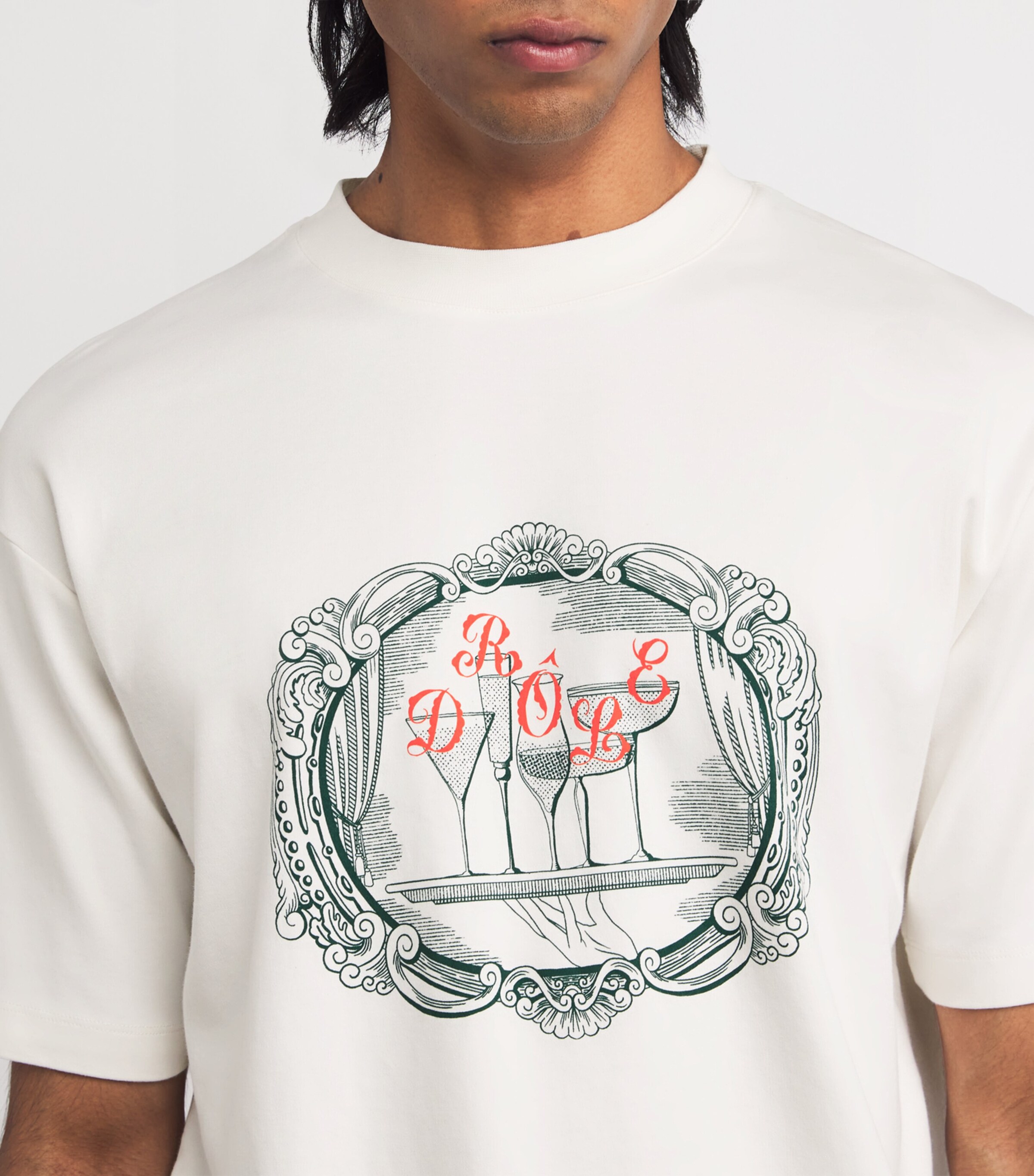 Drôle De Monsieur Mens Cotton Plateau Print T-Shirt Ow / Off White Image 6
