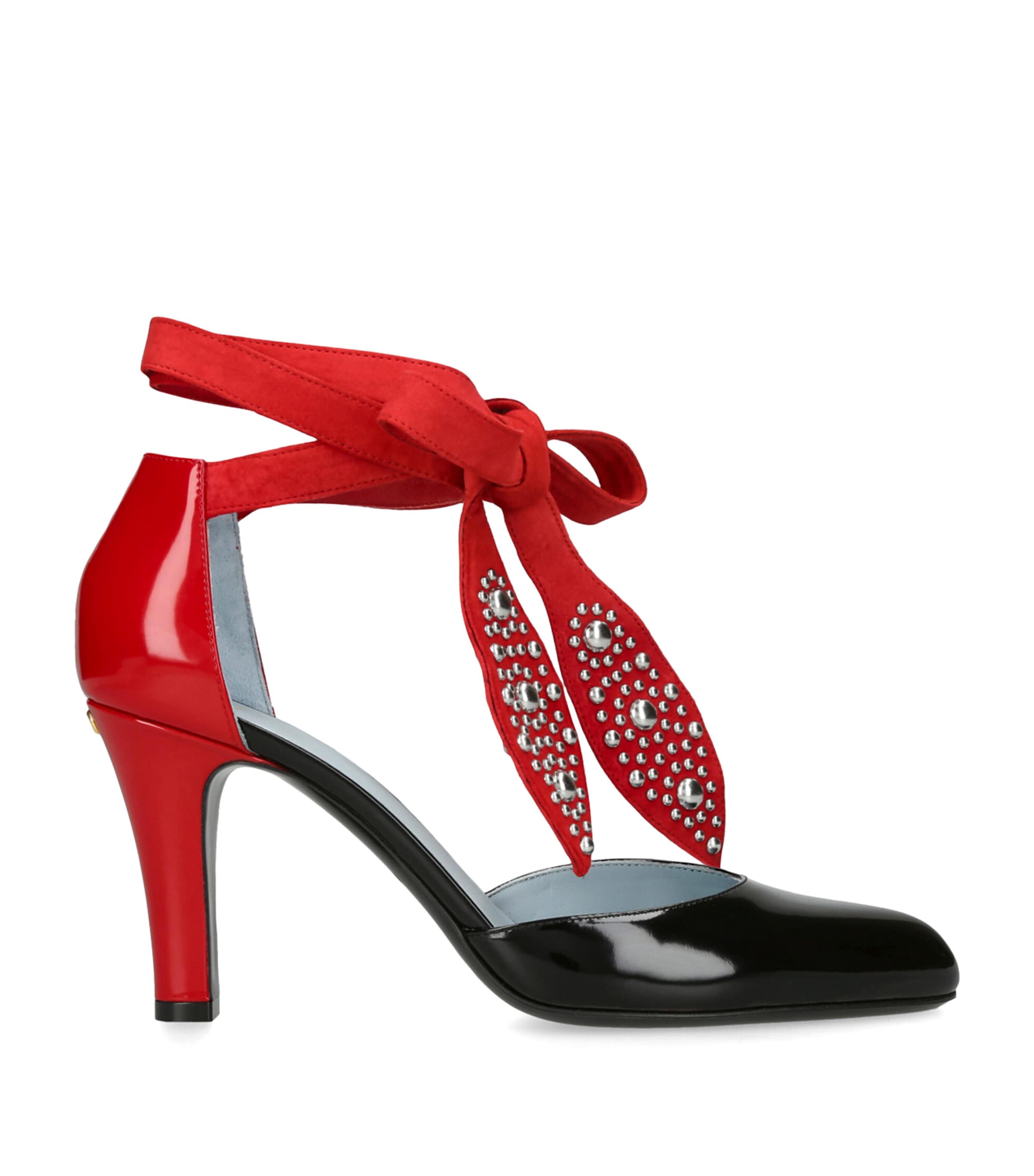 Shop Valentino Foliefoliage Dorsay Heeled Sandals 85 In Red