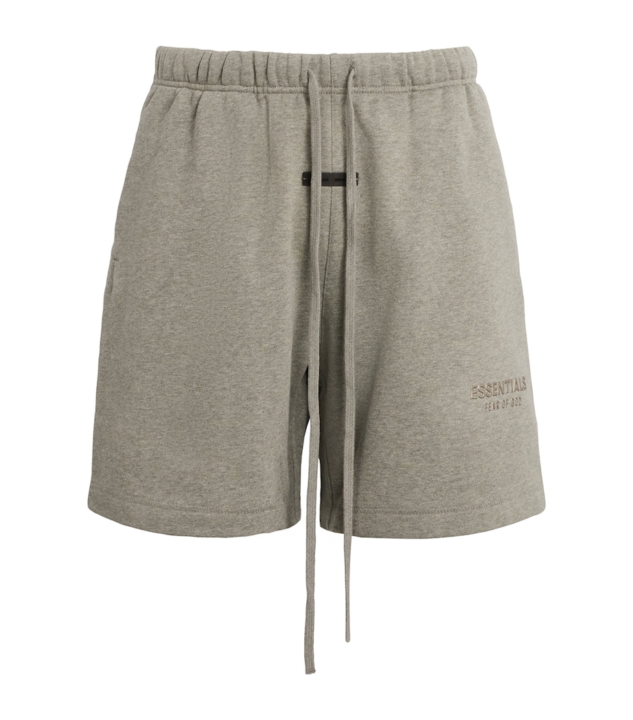 Cotton-Blend Soccer Shorts CONCRETE HEATHER Image 1