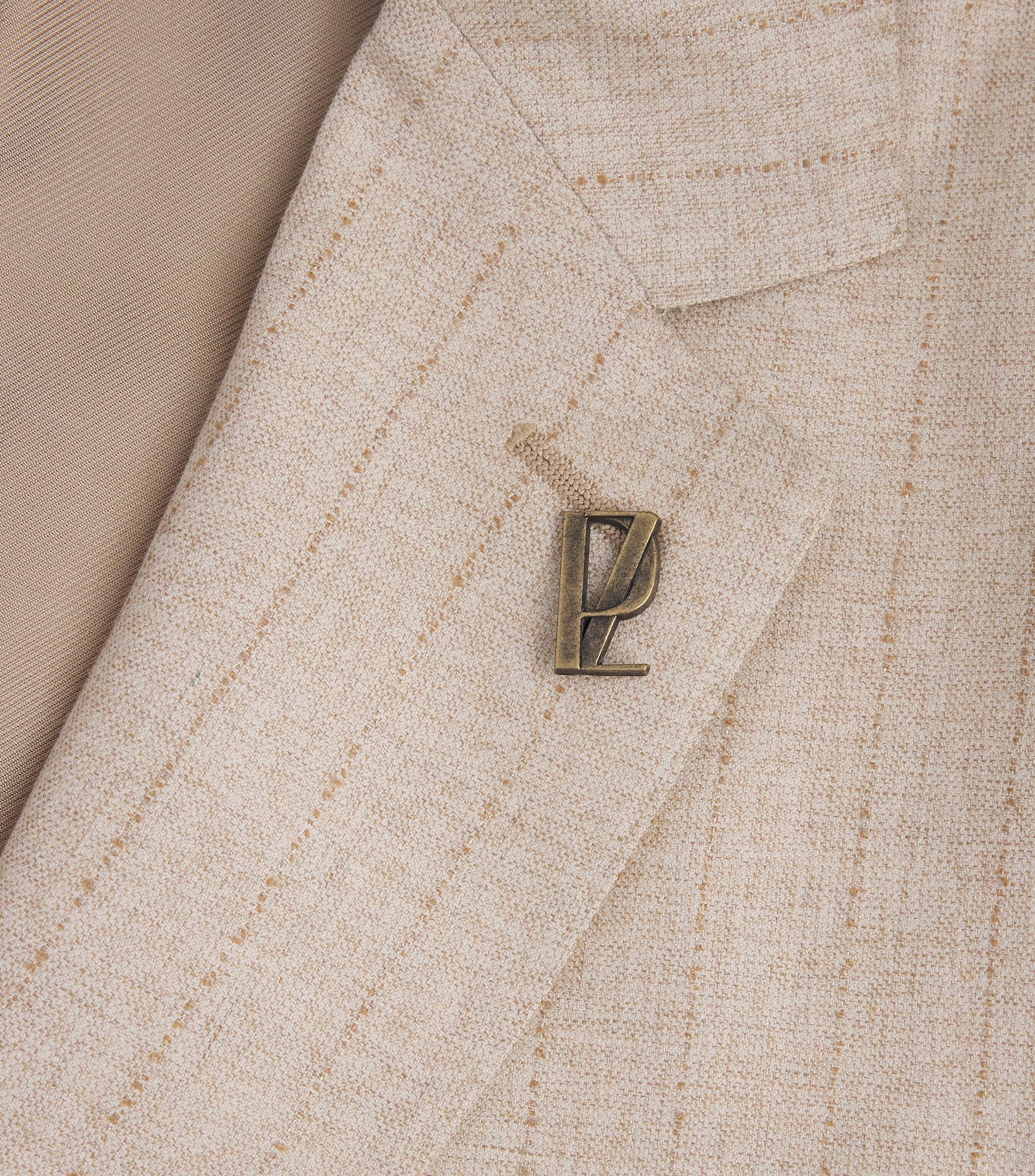 Pal Zileri Mens Wool-Cotton Pinstripe 2-Piece Suit Natural Image 6