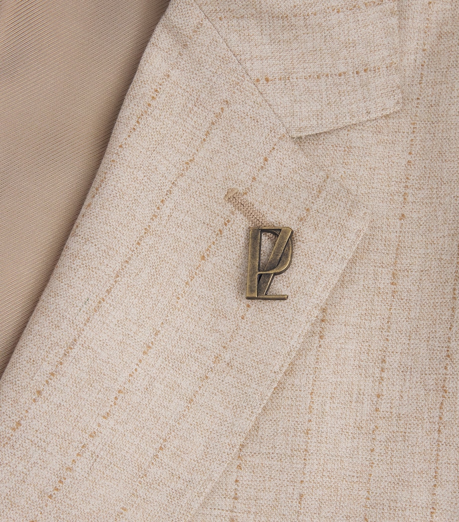 Pal Zileri Mens Wool-Cotton Pinstripe 2-Piece Suit Natural Image 6