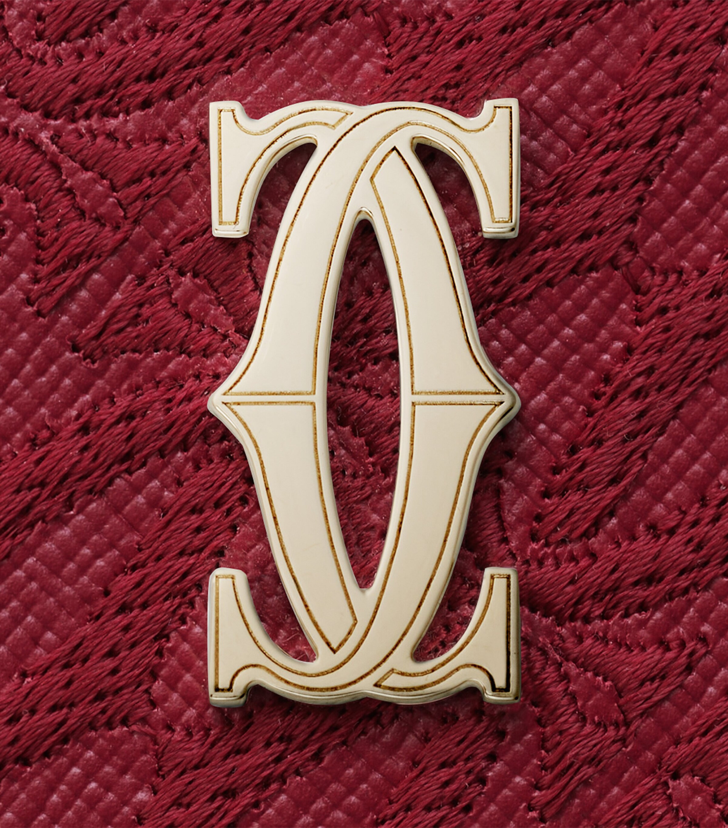 Leather C de Cartier Embroidered Card Holder RED Image 4