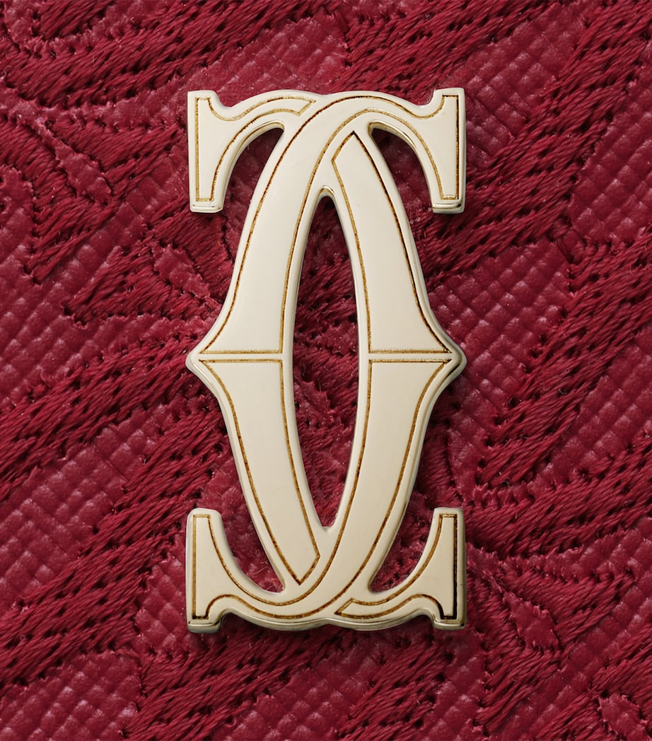 Leather C de Cartier Embroidered Card Holder RED Image 4