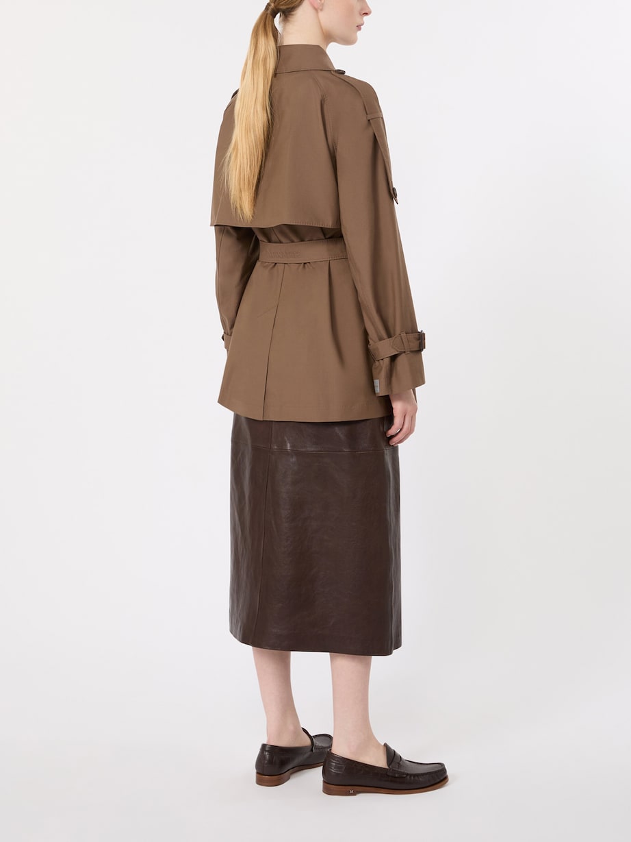 Max Mara Womens Water-Repellent Short Trench Coat Brown Image 4