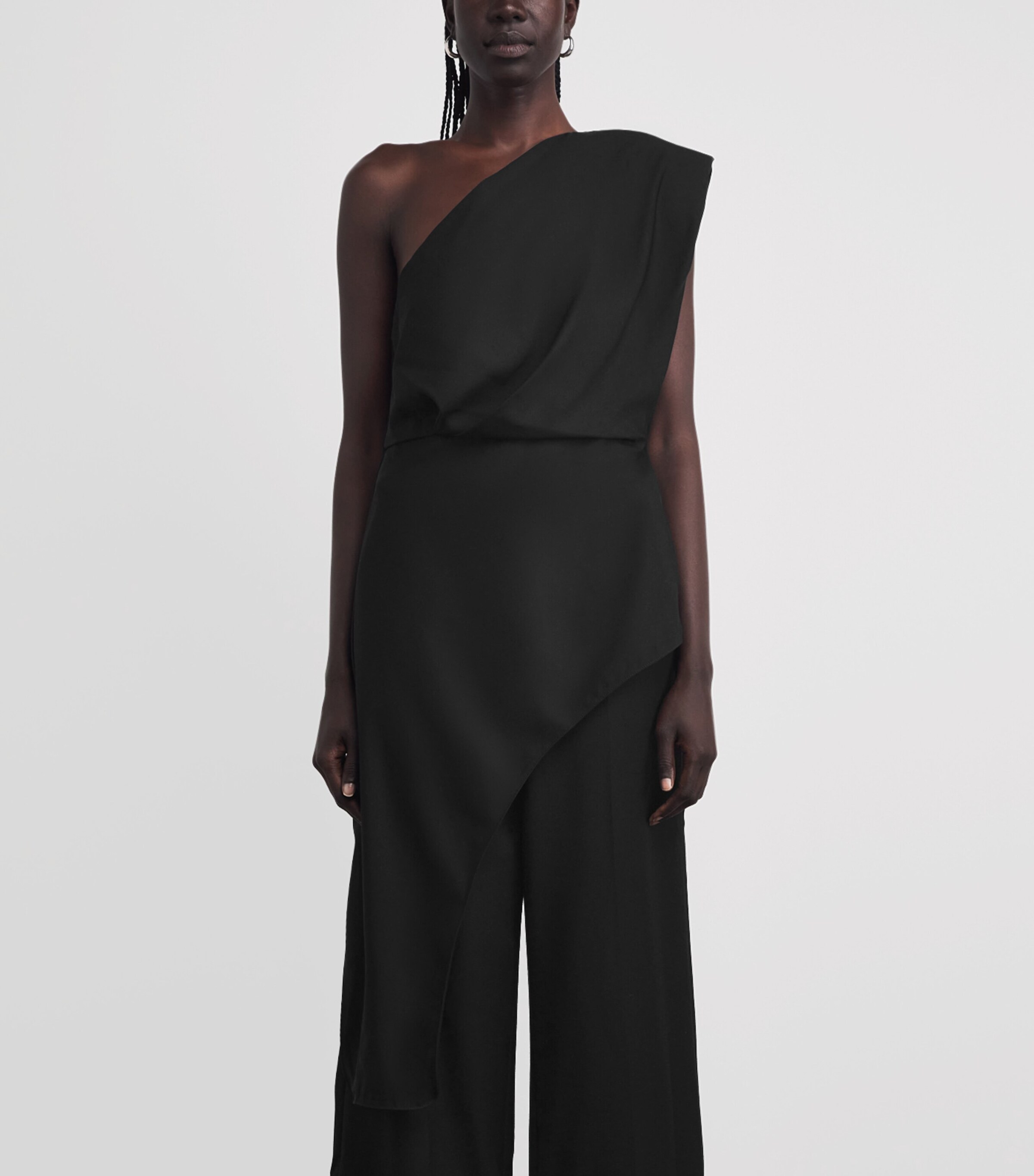 CAMILLA AND MARC Womens Virgin Wool One-Shoulder Ciran Top Dblk Black Image 4