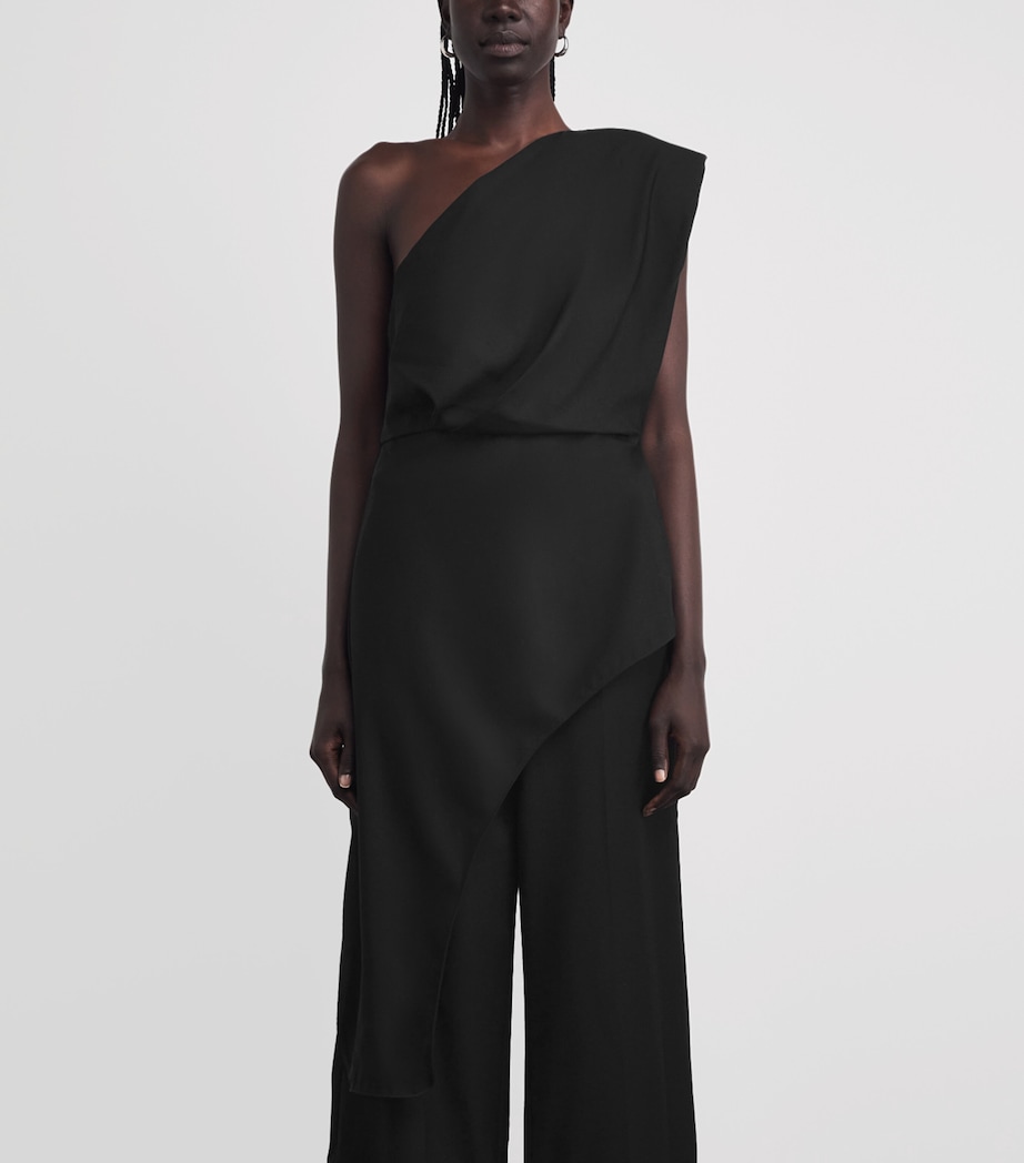 CAMILLA AND MARC Womens Virgin Wool One-Shoulder Ciran Top Dblk Black Image 4