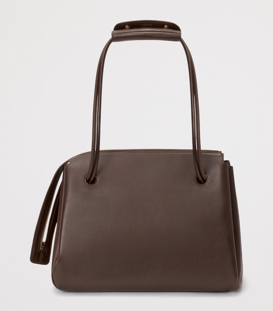 Large Grained Leather Madrid Shoulder Bag DARK CHESTNUT Image 5