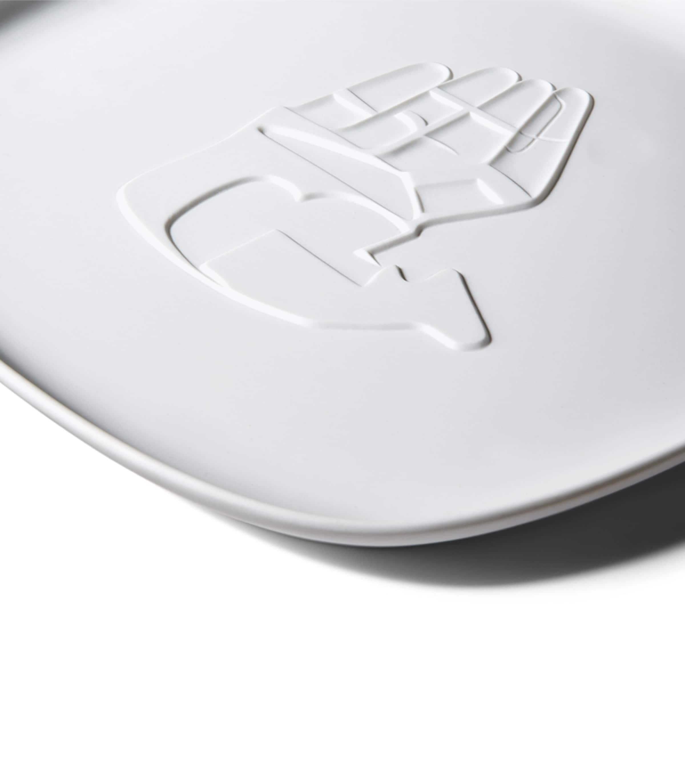 Cassina x Ginori 1735 Le Corbusier Collection Chandigarh La Main Ouverte Square Tray (33cm) WHITE Image 2