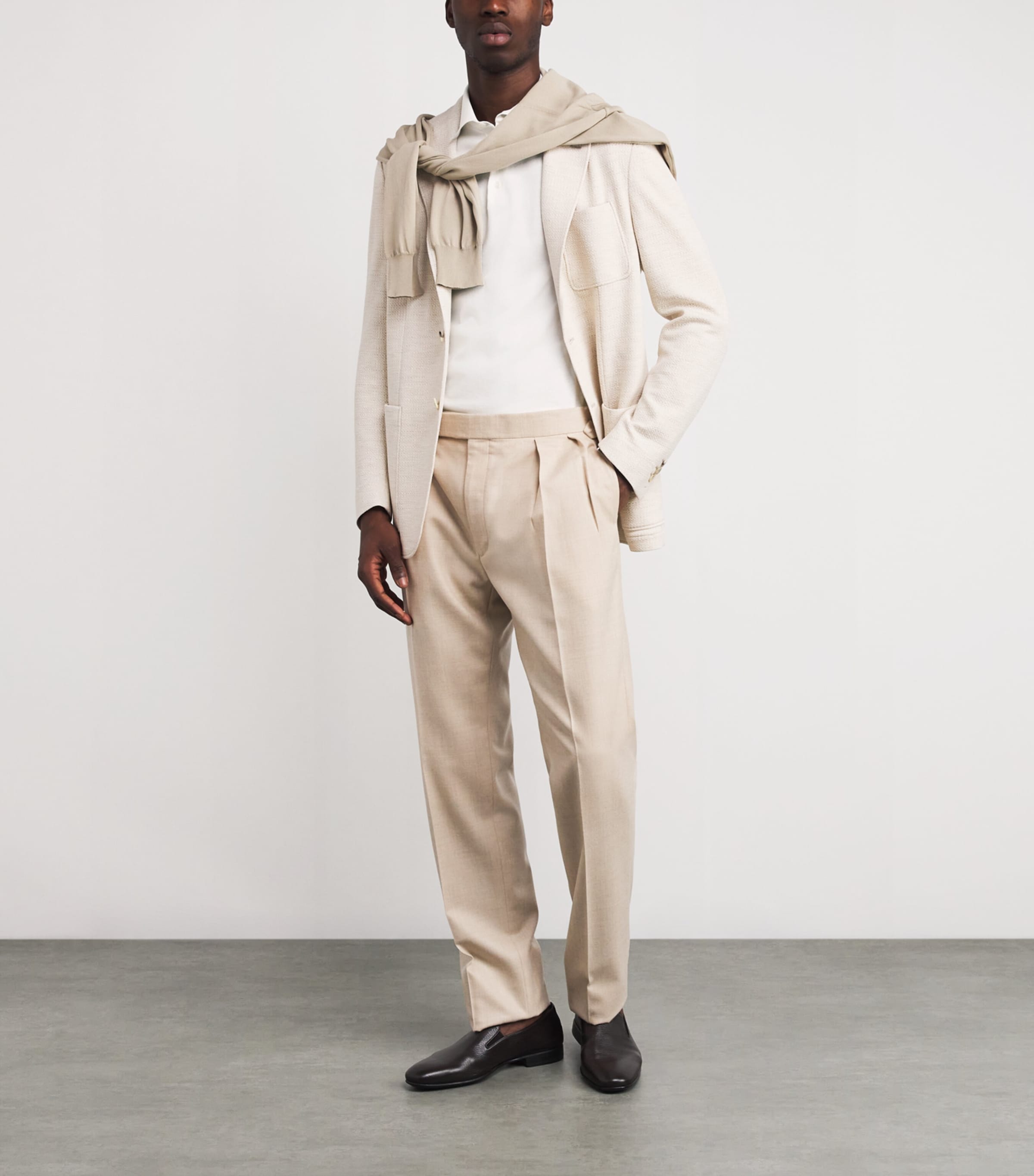 Cotton Knit Polo Shirt 100 WHITE Image 2