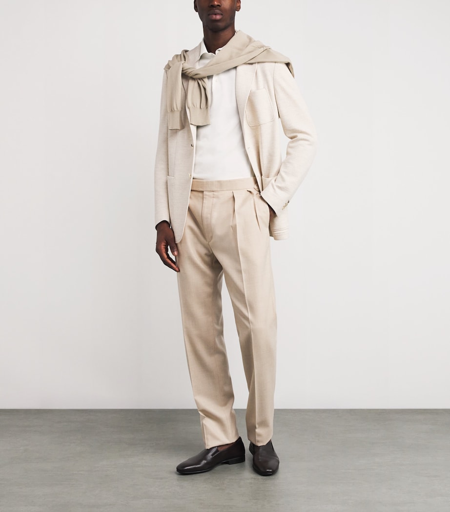 Cotton Knit Polo Shirt 100 WHITE Image 2