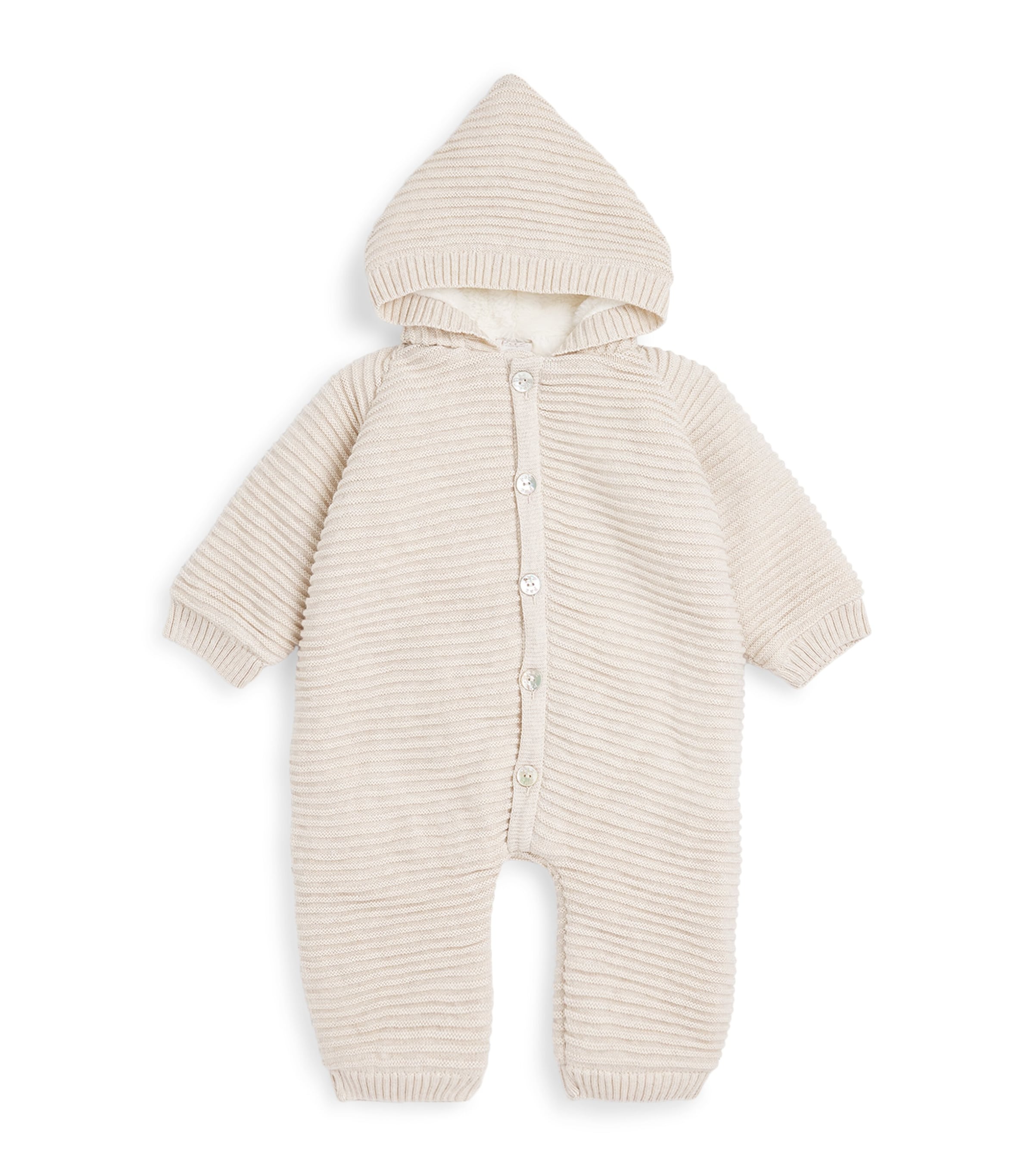 Paz Rodriguez Virgin Wool Snowsuit In Neutral