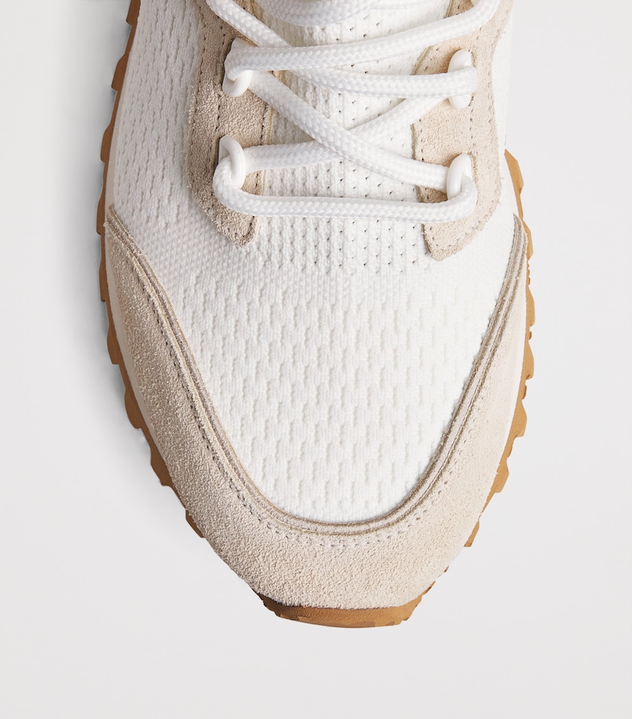 Suede-Trim Low-Top Sneakers BIANCO Image 5