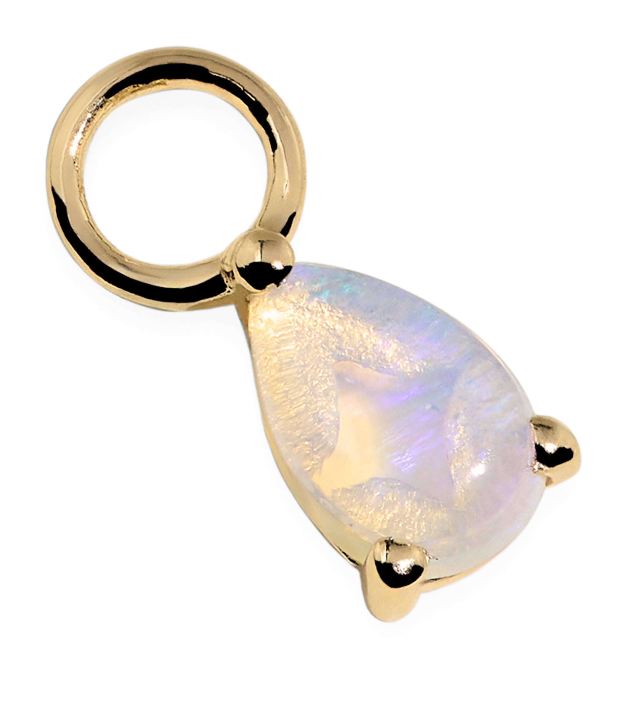 Astrid & Miyu Gold and Opal Birthstone Earring Charm Gold Image 1