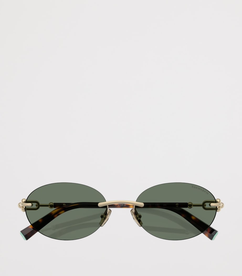 Tiffany & Co. Metal TF3104D Oval Sunglasses Gold Image 5