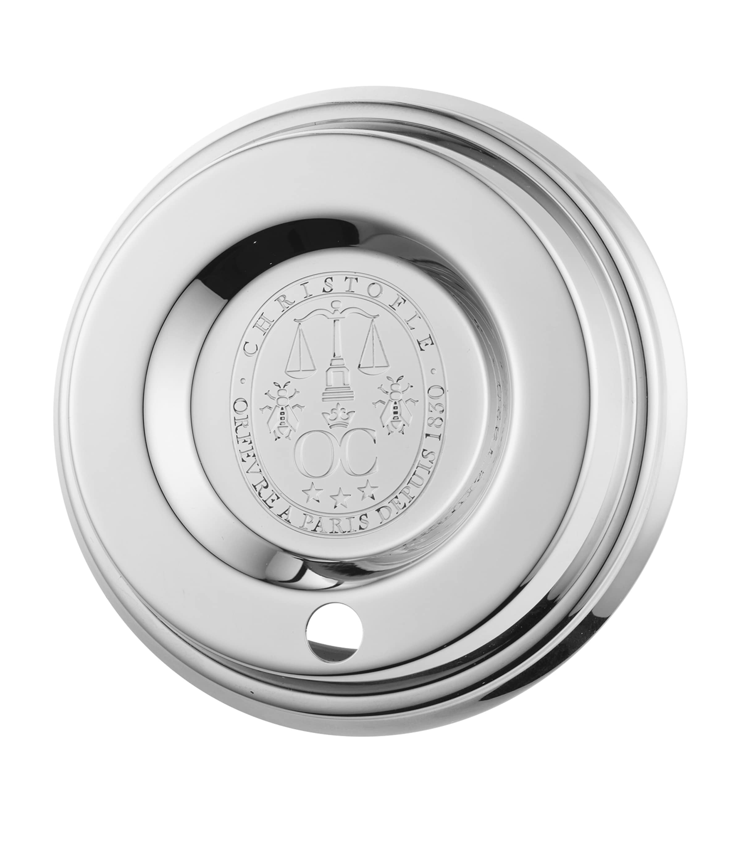 Christofle Stainless Steel and Leather Objets Miroir Travel Cup