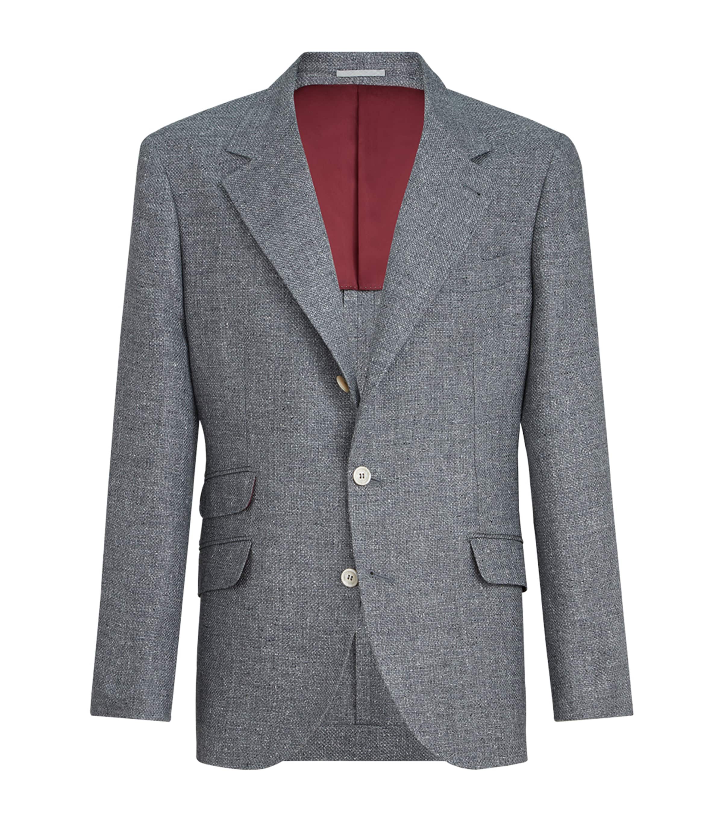 Brunello Cucinelli Mens Silk-Linen-Wool Blazer Image 1