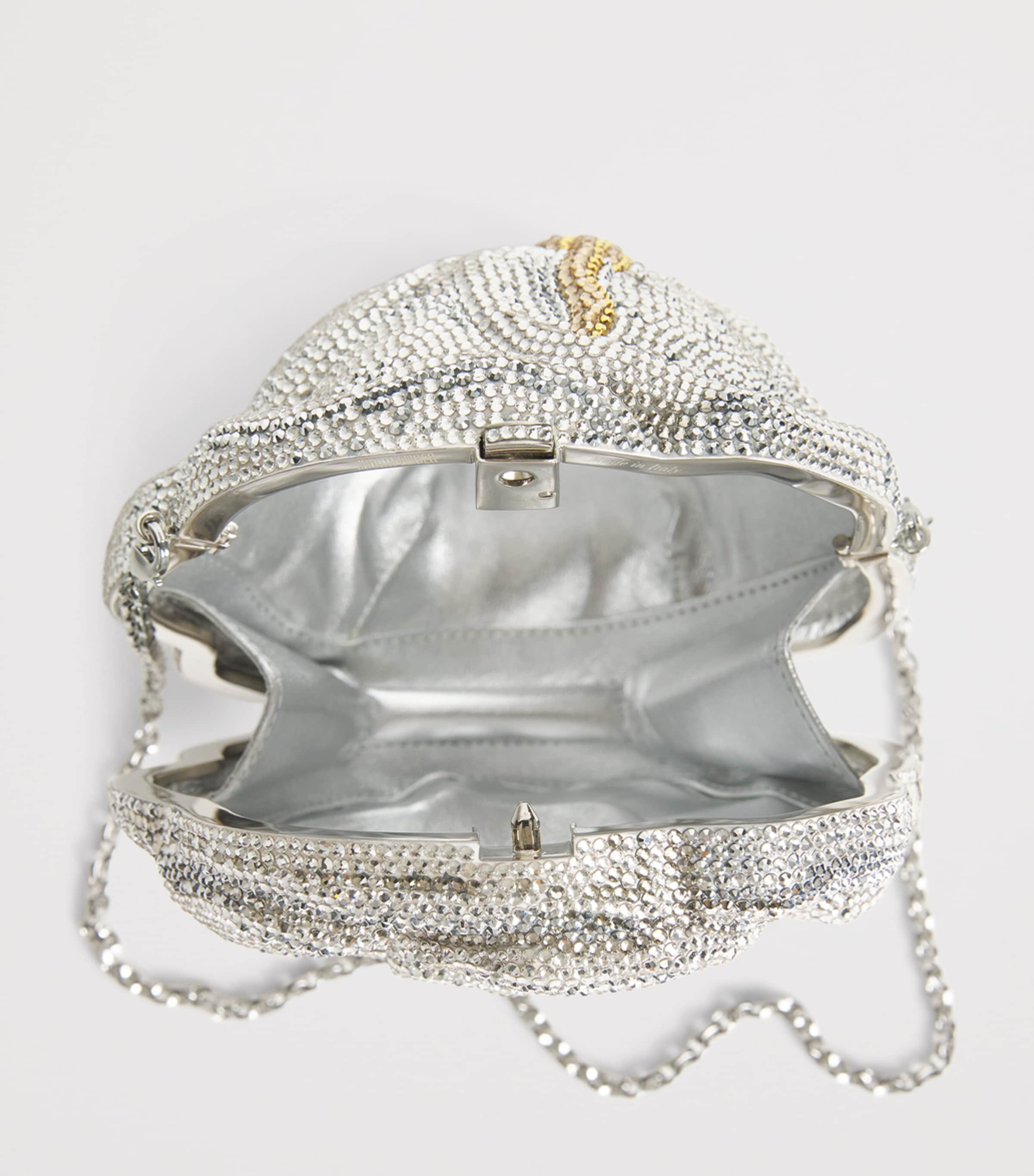 Crystal-Embellished Rose Clutch Bag SILVER RHINE MULTI Image 4