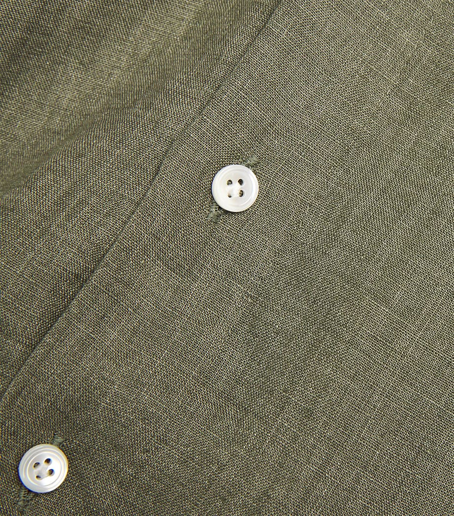100HANDS Mens Linen Shirt Green Image 5