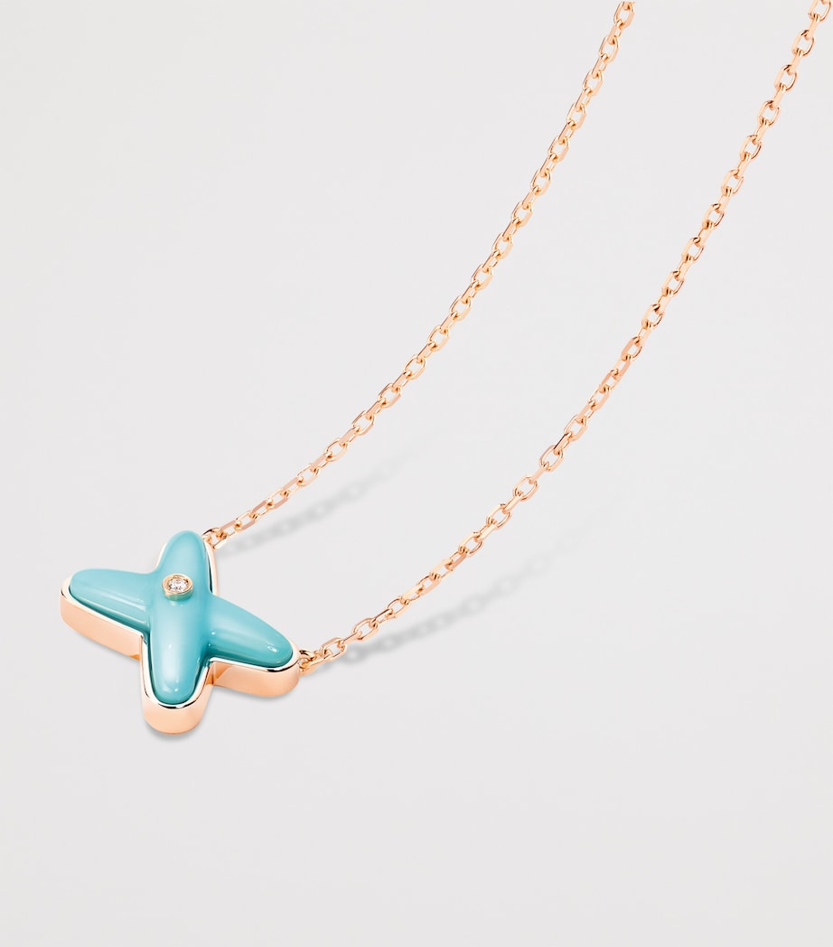 Chaumet Rose Gold, Diamond and Turquoise Jeux de Liens Pendant Necklace Pink Gold Image 3