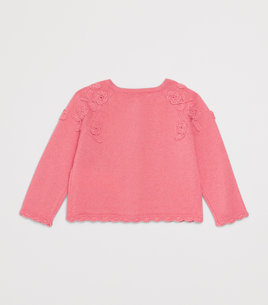 Tartine et Chocolat Peony Embroidered Cardigan (3 Months-4 Years) Image 2