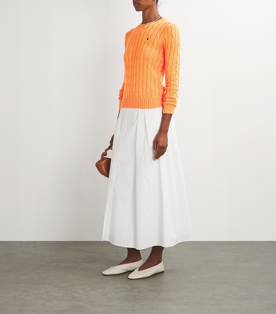Cotton Cable-Knit Sweater SUN ORANGE Image 2