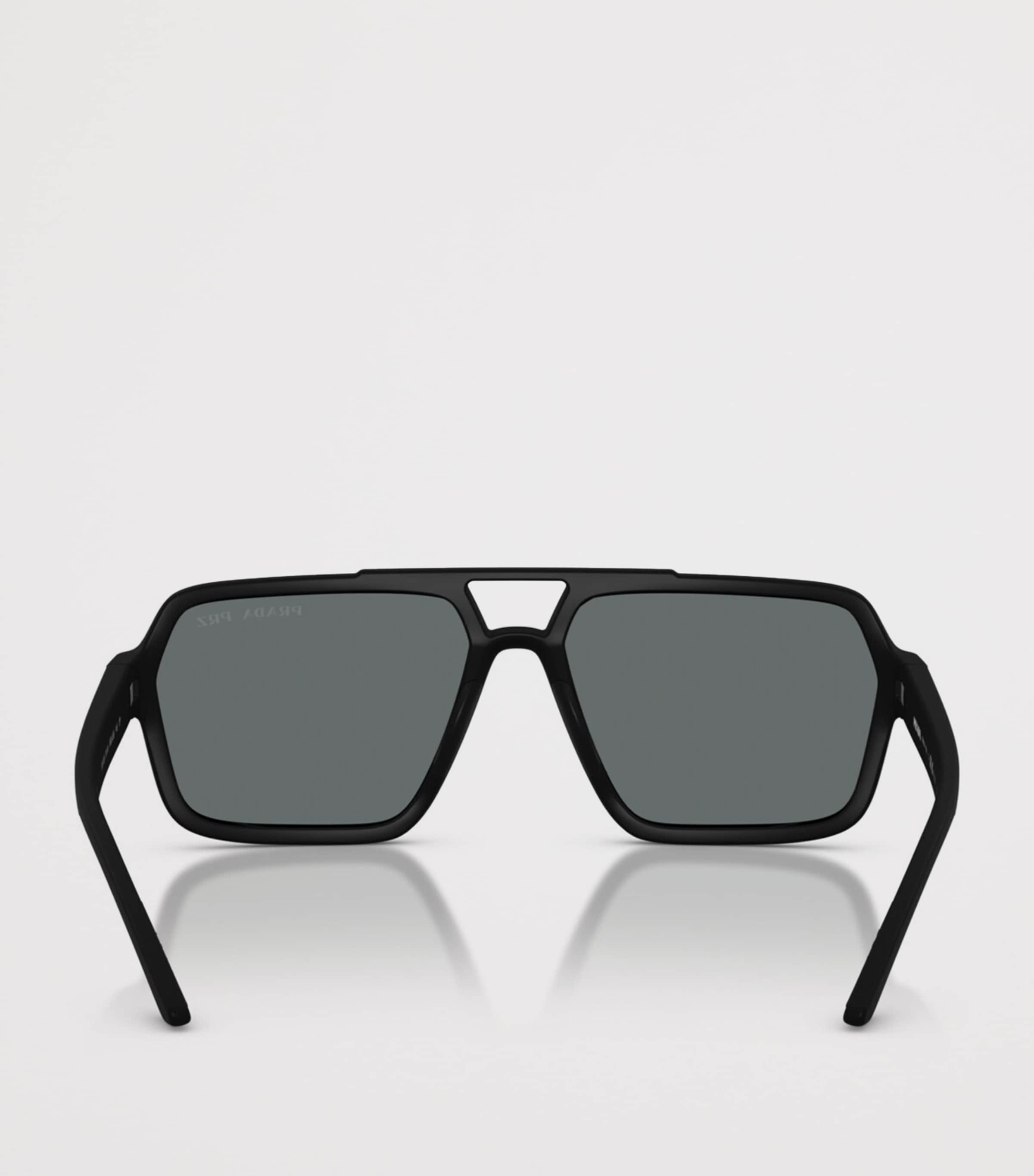 Prada Linea Rossa Injected PRA06S Aviator Sunglasses Black Image 4