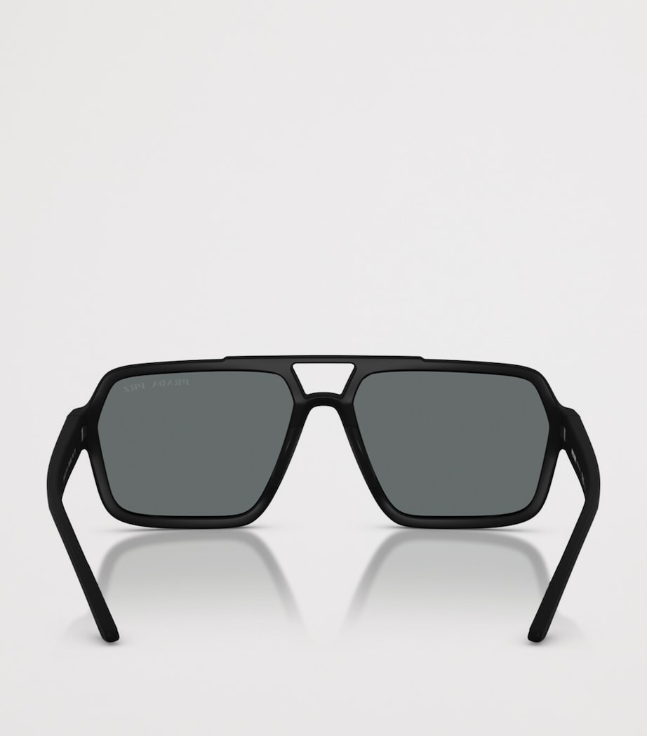 Prada Linea Rossa Injected PRA06S Aviator Sunglasses Black Image 4