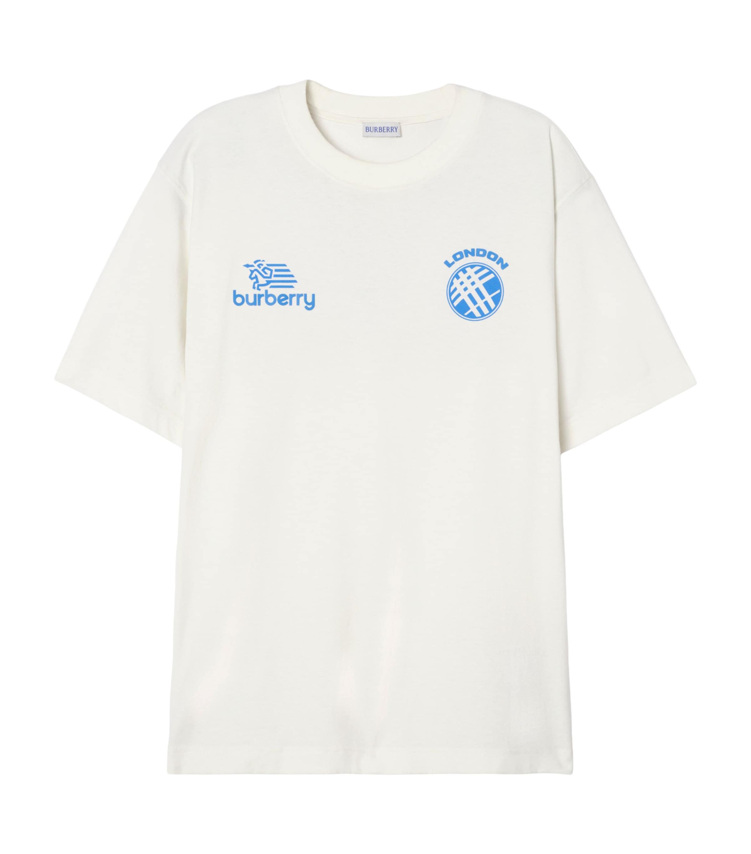 Burberry Mens Cotton Logo Badge T-Shirt Chalk Image 1