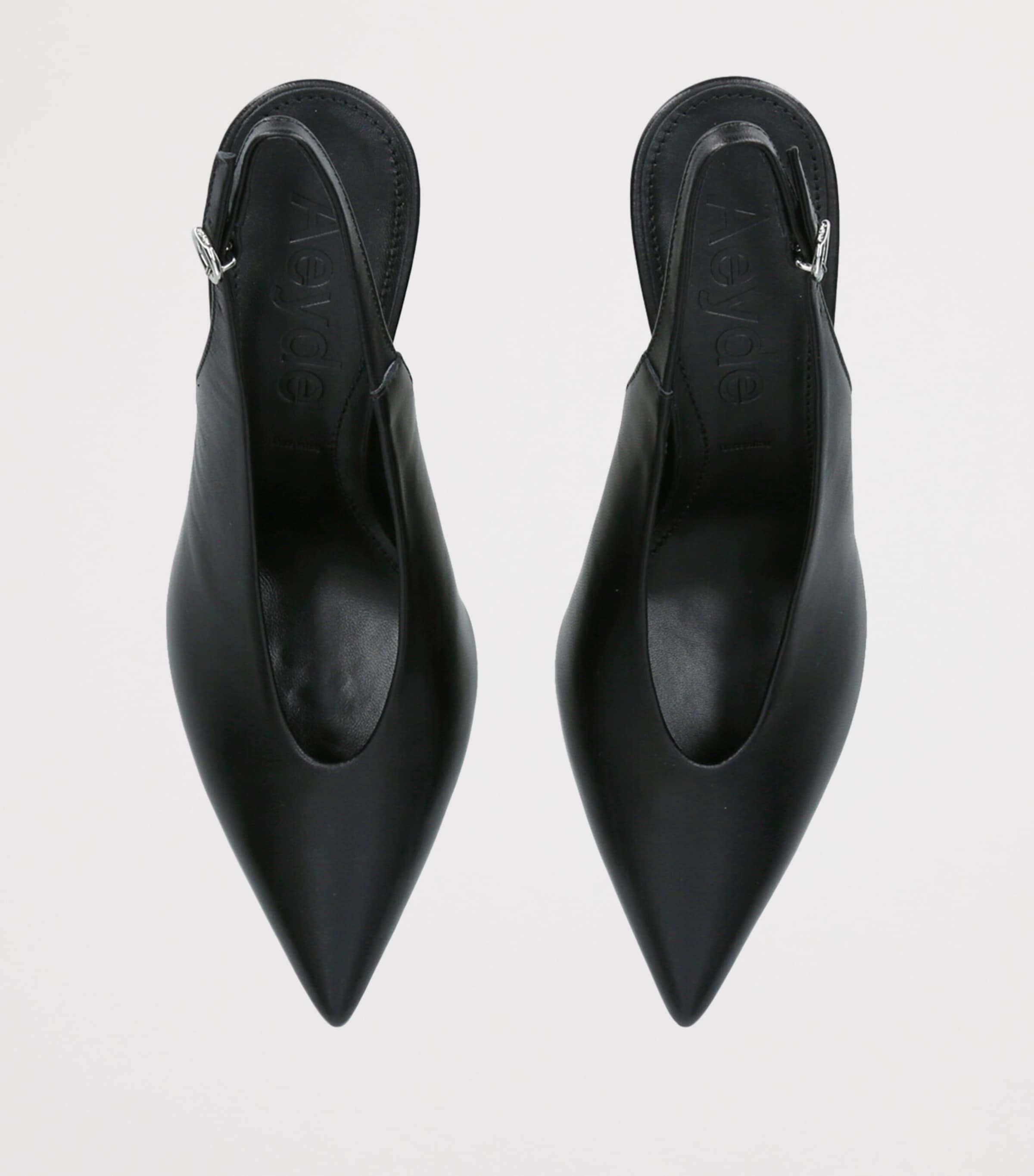 Leather Carla Slingback Pumps 75 BLACK Image 4