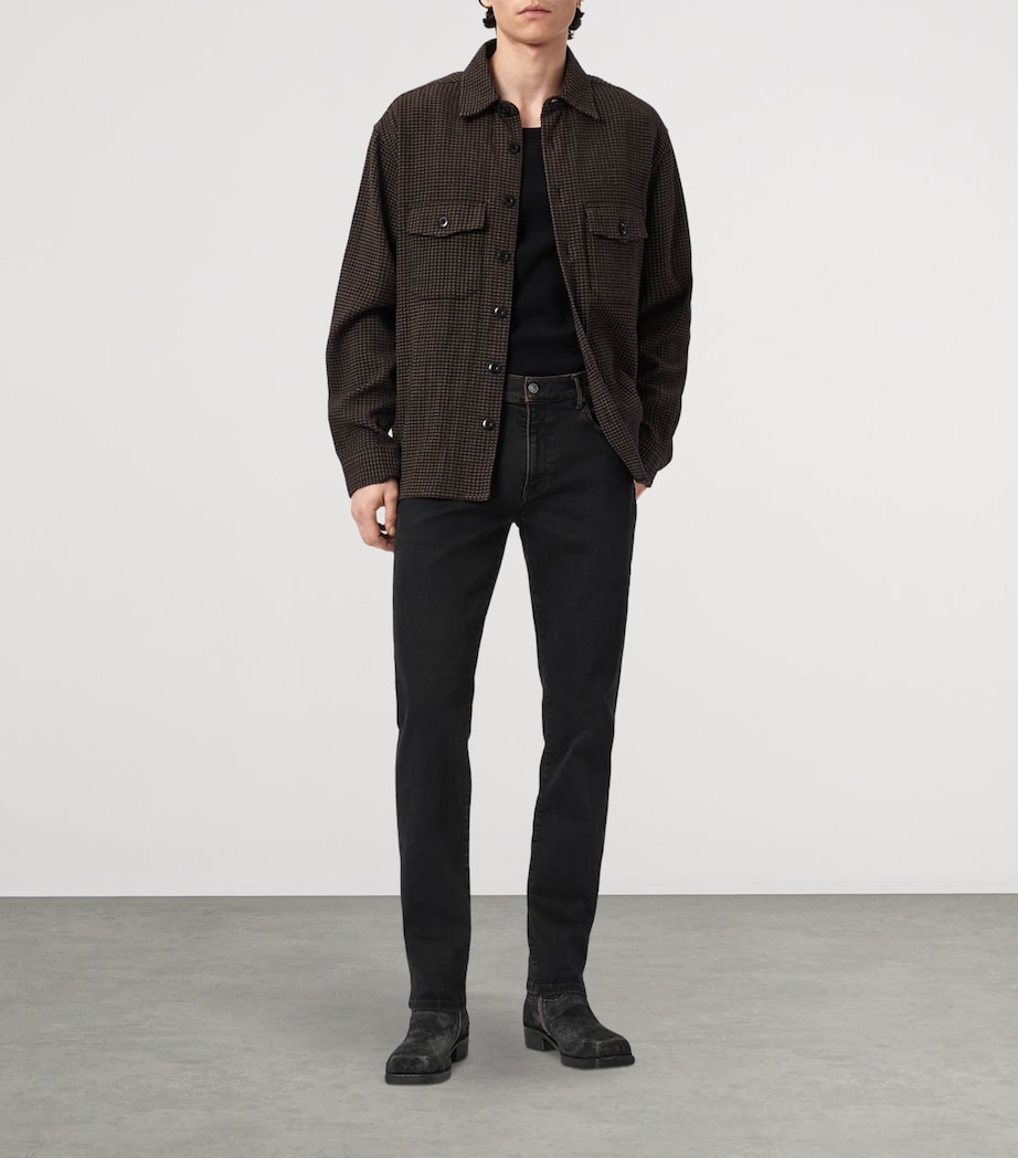 AllSaints Mens Sid Skinny Jeans Overdyed Brown Image 7