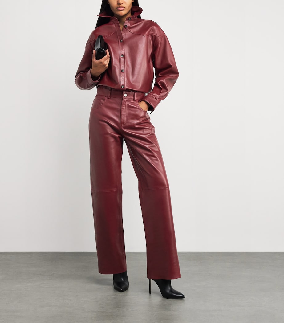 Leather Belty Shirt CHERRY Image 2