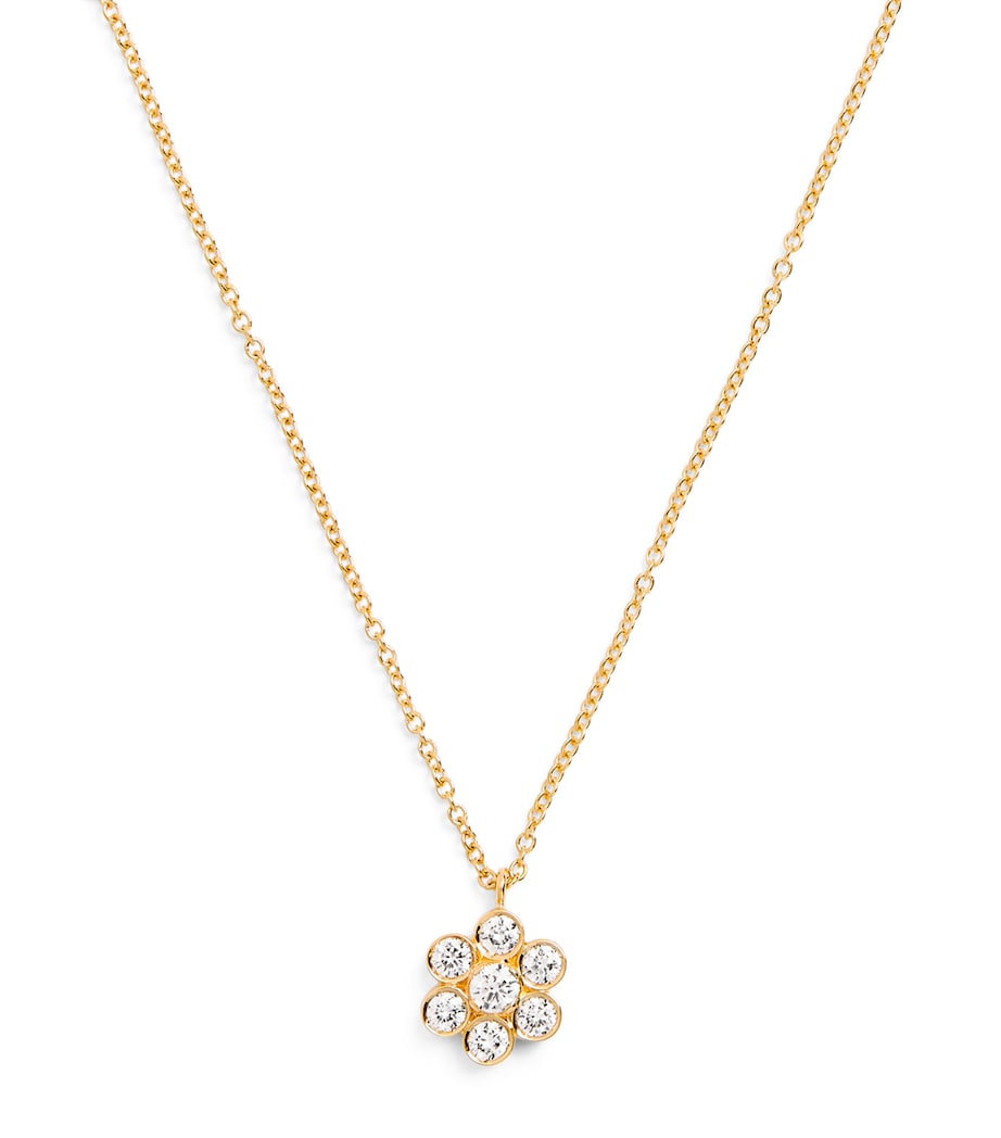Yellow Gold and Diamond Fleur Necklace YELLOW GOLD Image 1