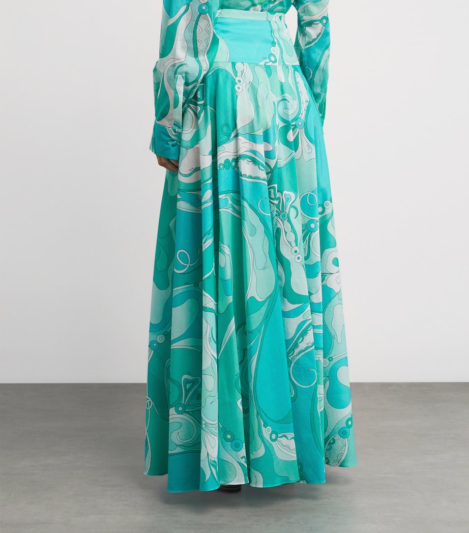 Cotton Orchidee Maxi Skirt 019/TURQUOISE Image 4