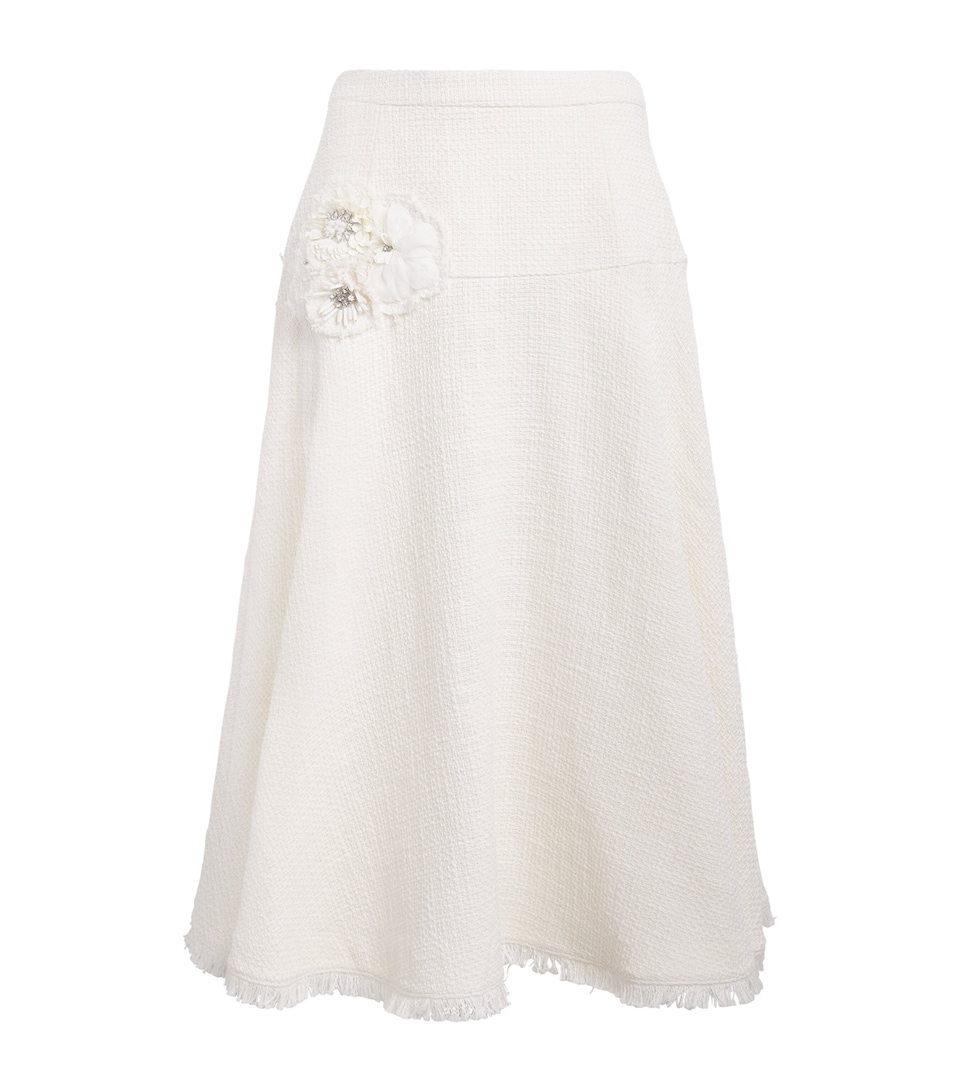 Cinq A Sept Cotton Henriette Midi Skirt Gardenia