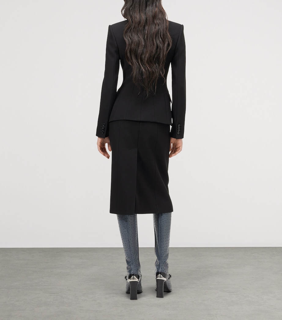 McQueen Womens Crepe Midi Pencil Skirt Image 4