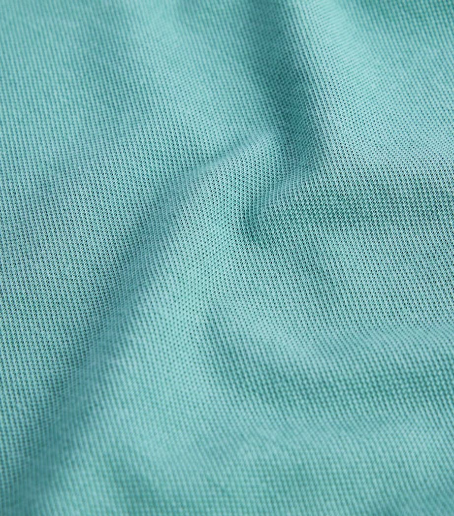 Dunhill Mens Cotton-Silk Polo Shirt Green Image 6